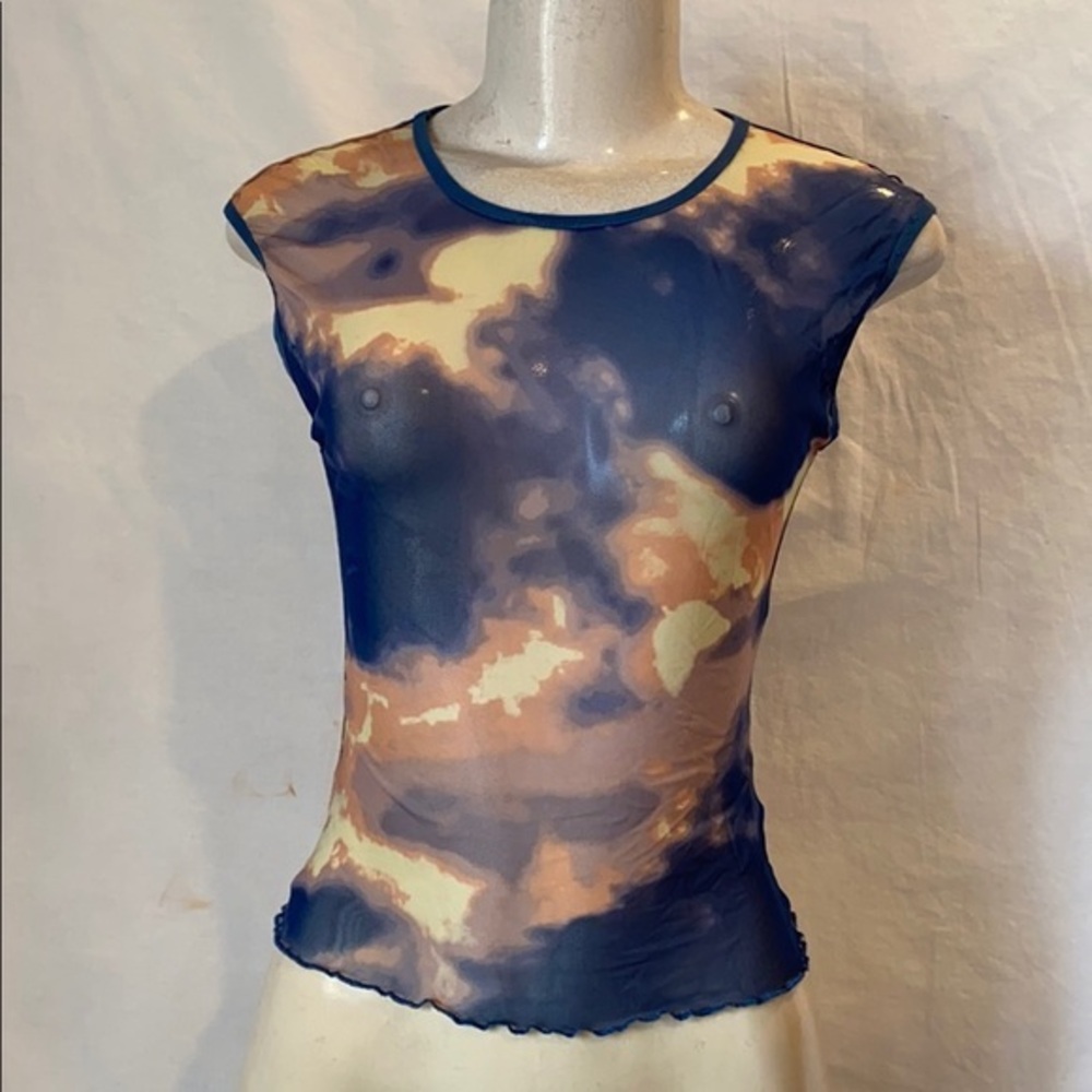 Out from Under Sheer Tie dye Top size Small